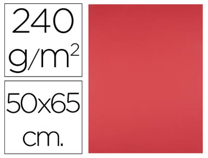 25h. cartulina Liderpapel 50x65cm. 240g/m² rojo